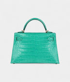 HMKelly Sellier 20 Vert Jade Shiny Alligator Gold Hardware