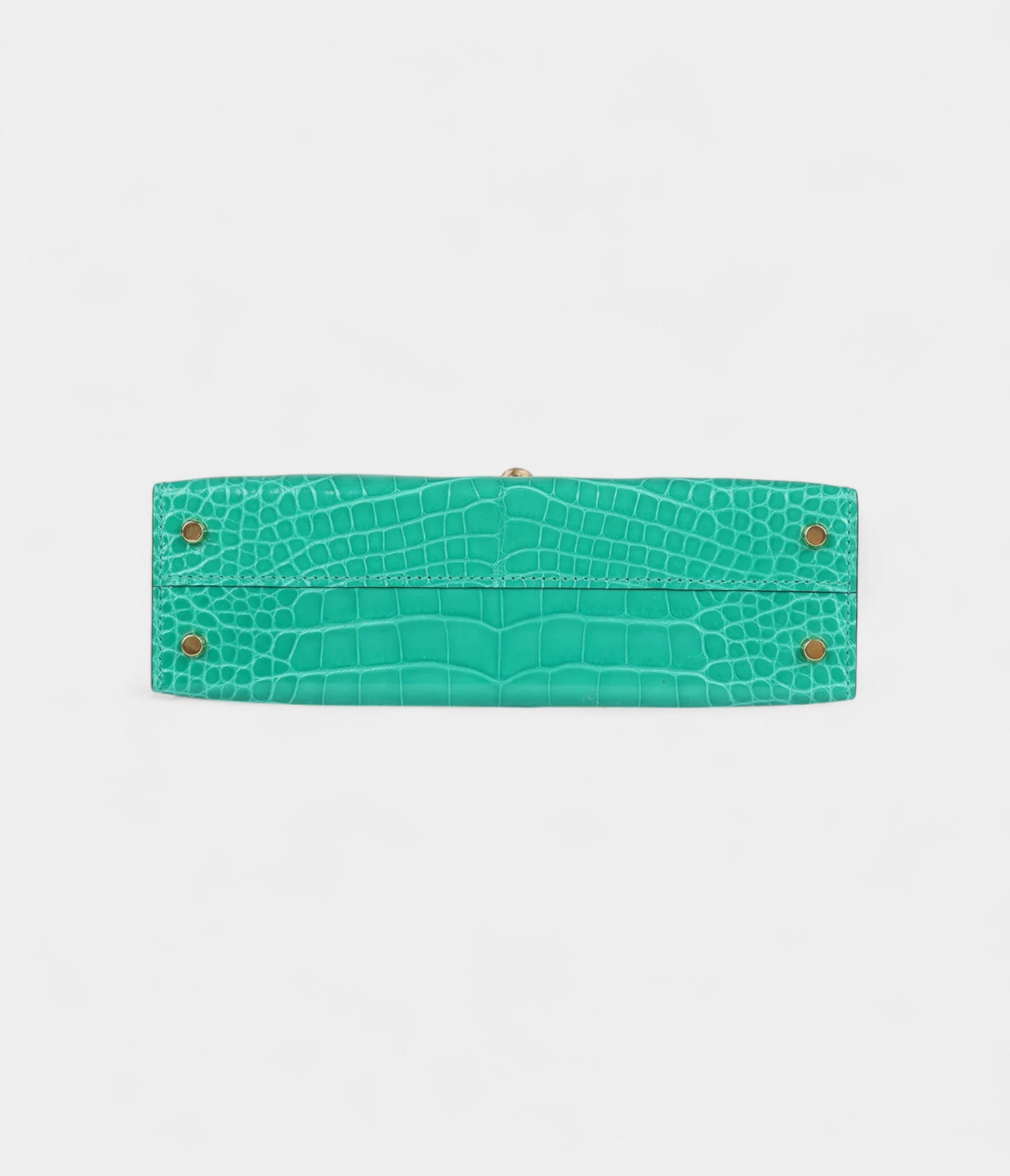 HMKelly Sellier 20 Vert Jade Shiny Alligator Gold Hardware