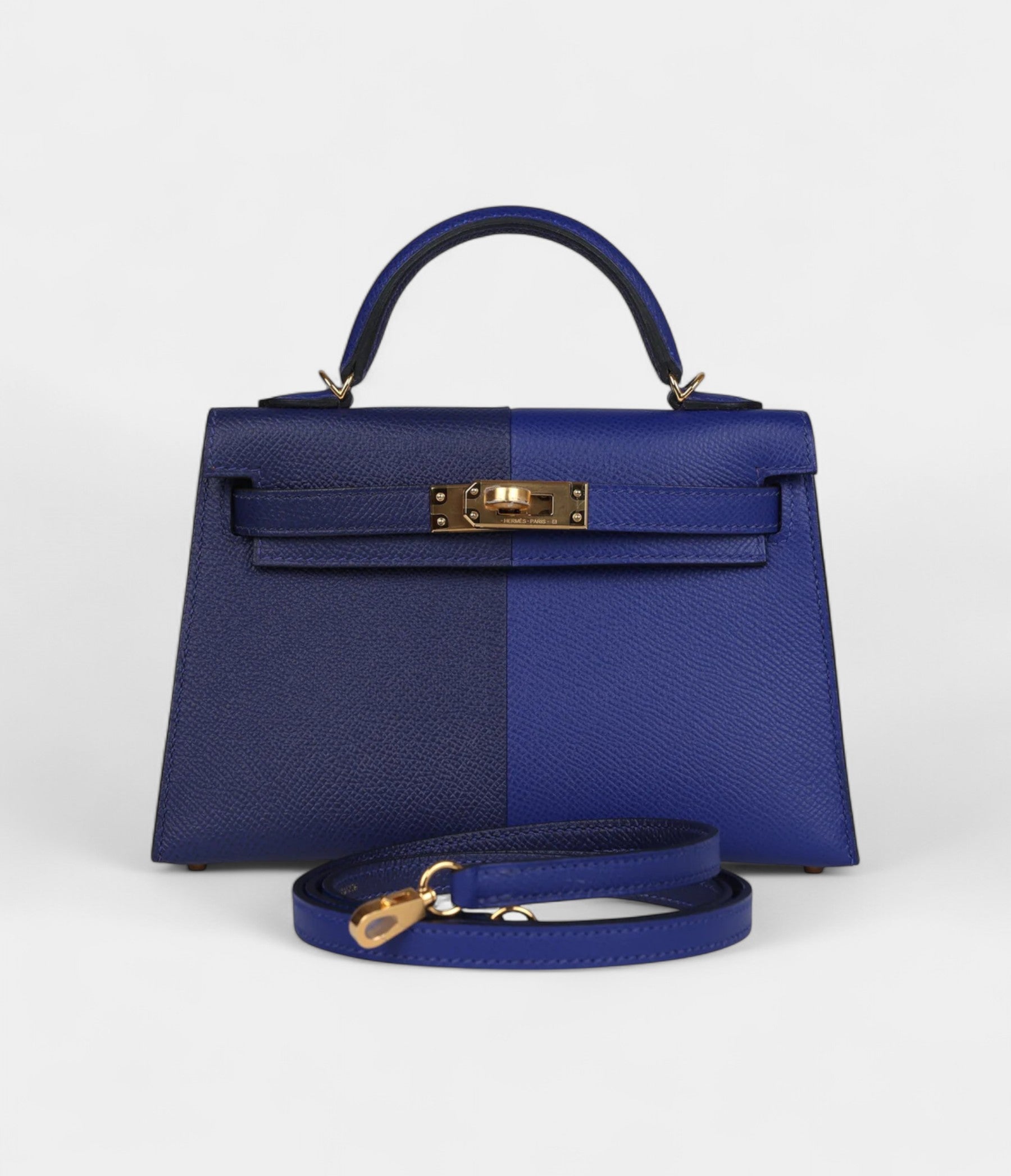 HMKelly Sellier Jacket 20 Electric Blue and Ink Blue Epsom Gold Hardware