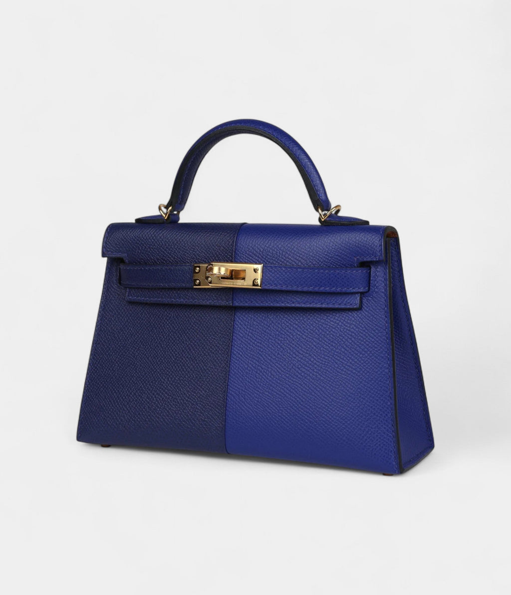 HMKelly Sellier Jacket 20 Electric Blue and Ink Blue Epsom Gold Hardware