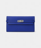 HMKelly Wallet Electric Blue Epsom Leather Palladium Hardware