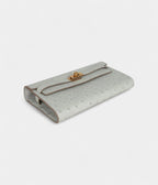 HMKelly Wallet Gris Perle Ostrich Gold Hardware
