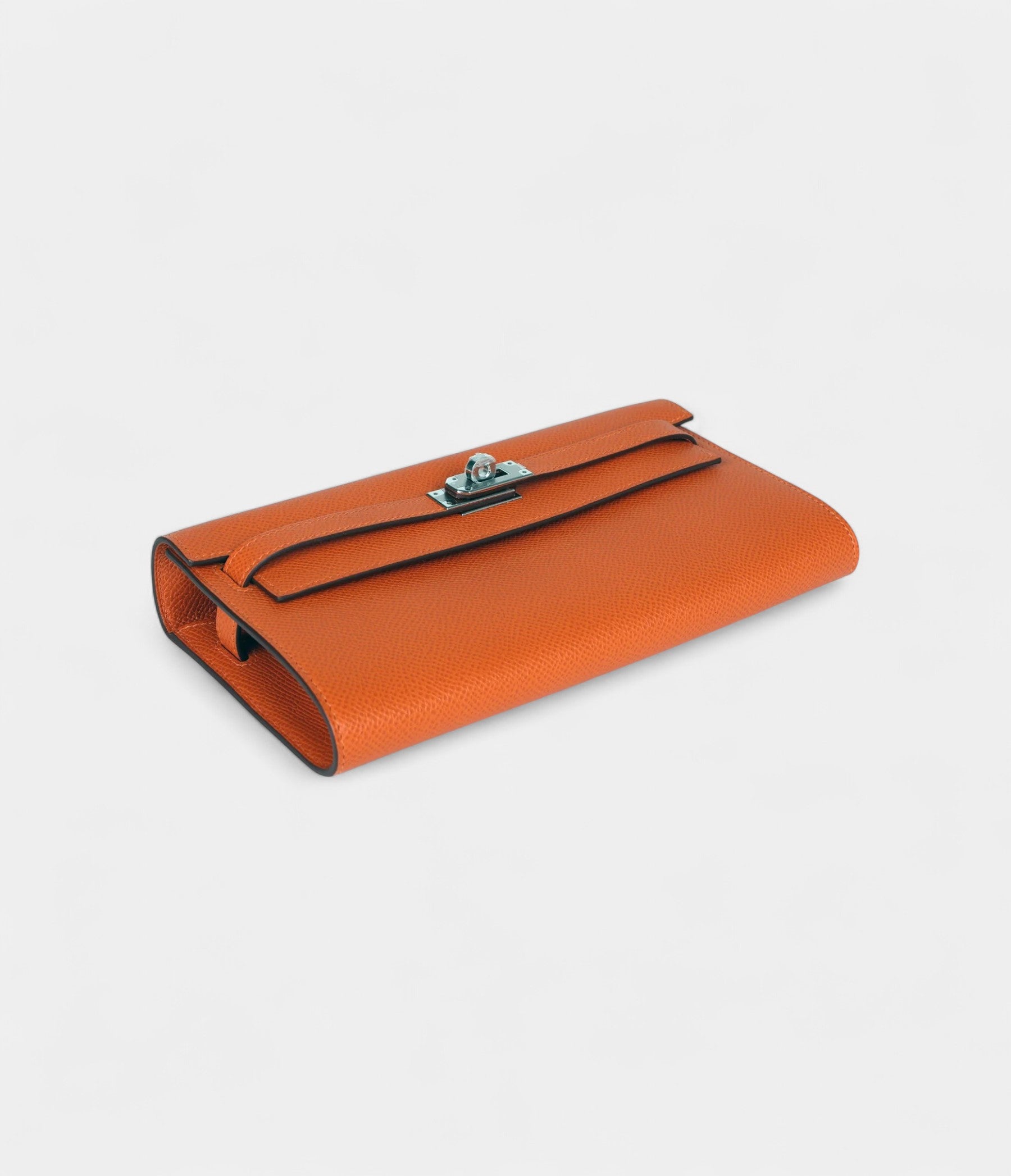 HMKelly Wallet Orange Epsom Palladium Hardware