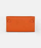 HMKelly Wallet Orange Epsom Palladium Hardware