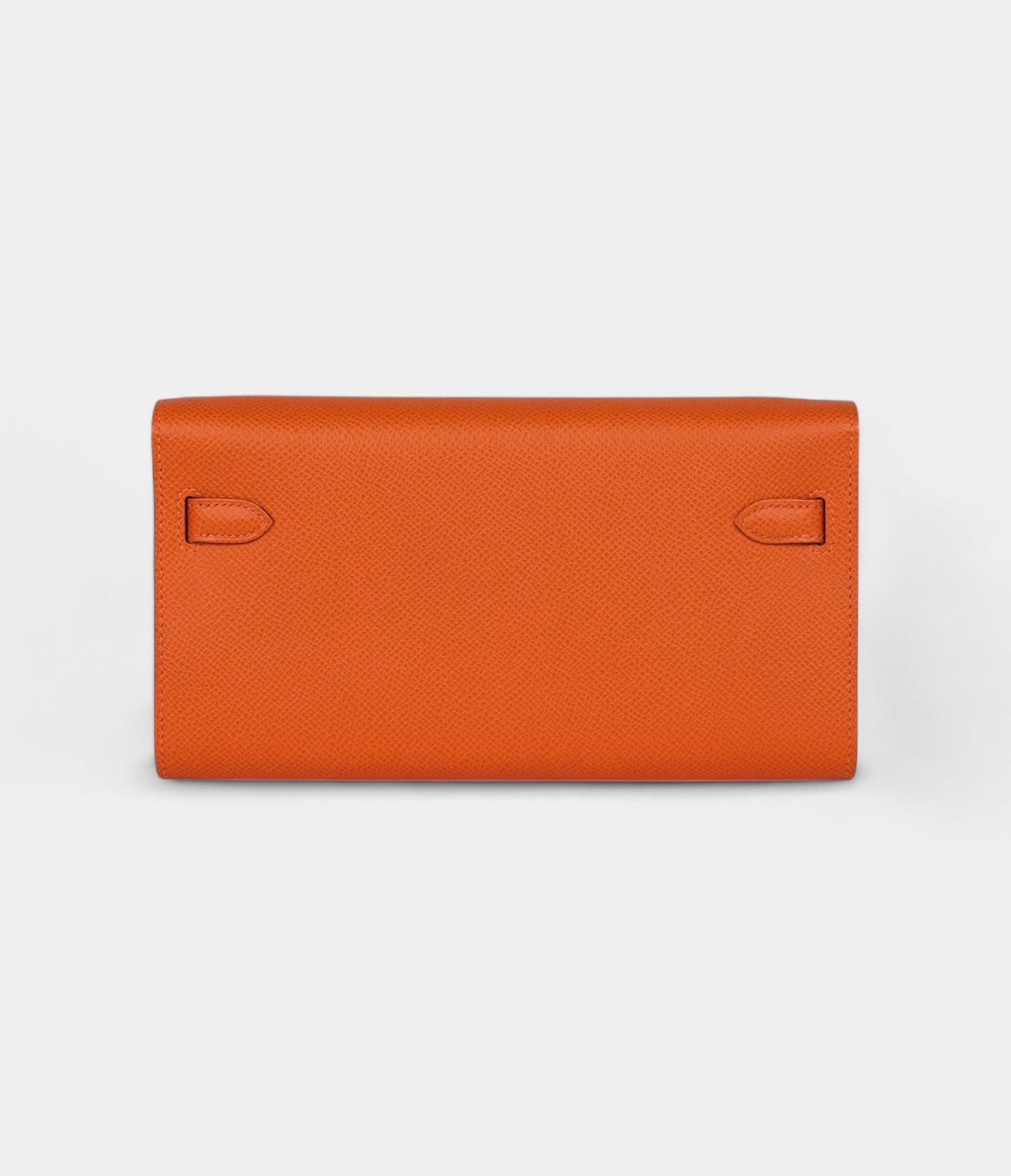 HMKelly Wallet Orange Epsom Palladium Hardware