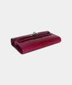 HMKelly Wallet Rose Pourpre Shiny Alligator Palladium Hardware