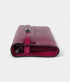 HMKelly Wallet Rose Pourpre Shiny Alligator Palladium Hardware