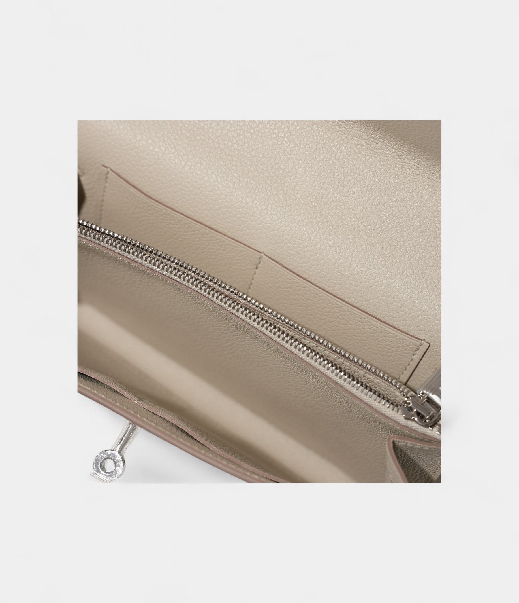 HMKelly Wallet To Go Concrete Clemence Leather Palladium Hardware