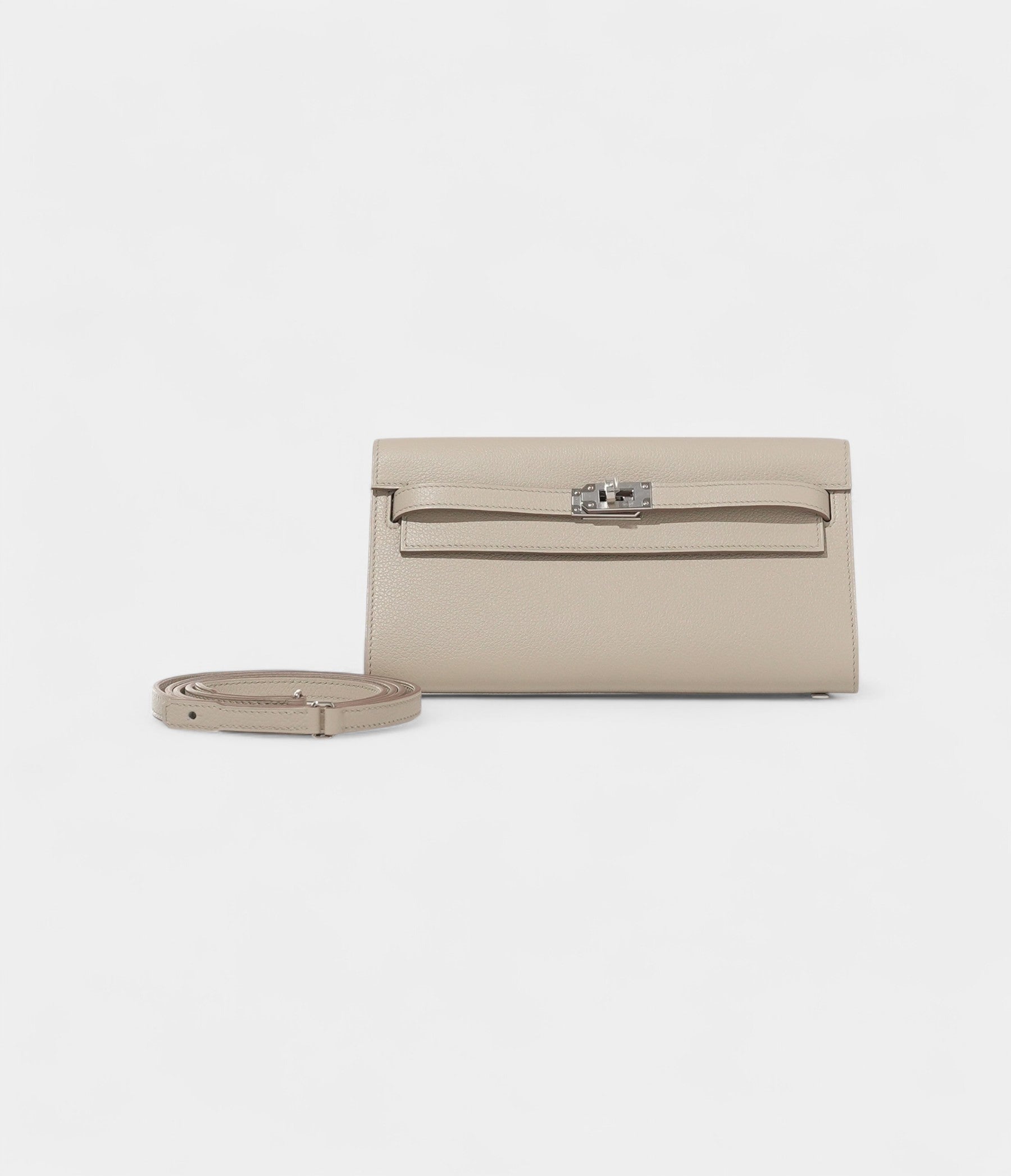 HMKelly Wallet To Go Concrete Clemence Leather Palladium Hardware