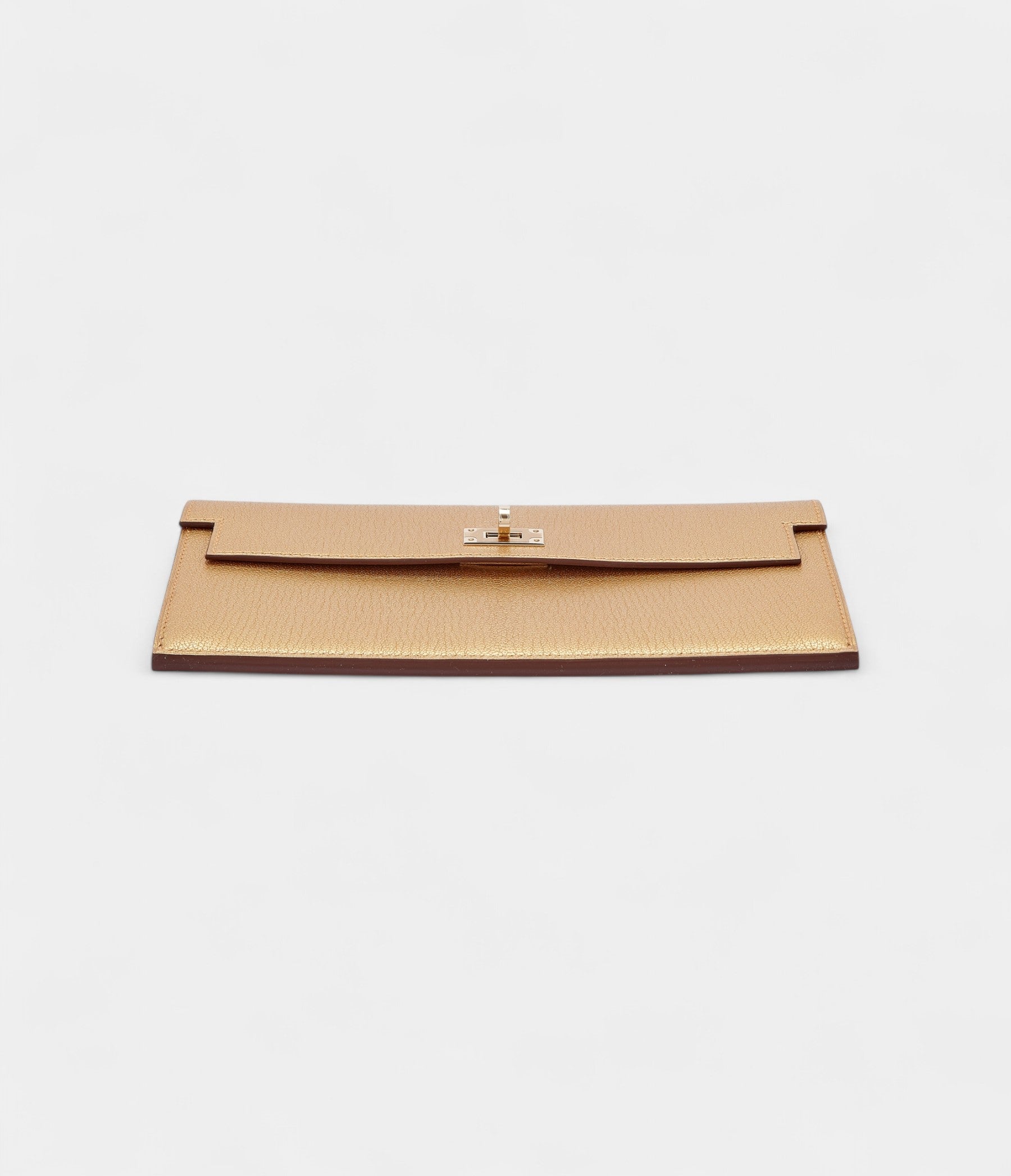 HMKelly Wallet To Go Doré Chamkila Light Metallic Leather Permabrass Hardware