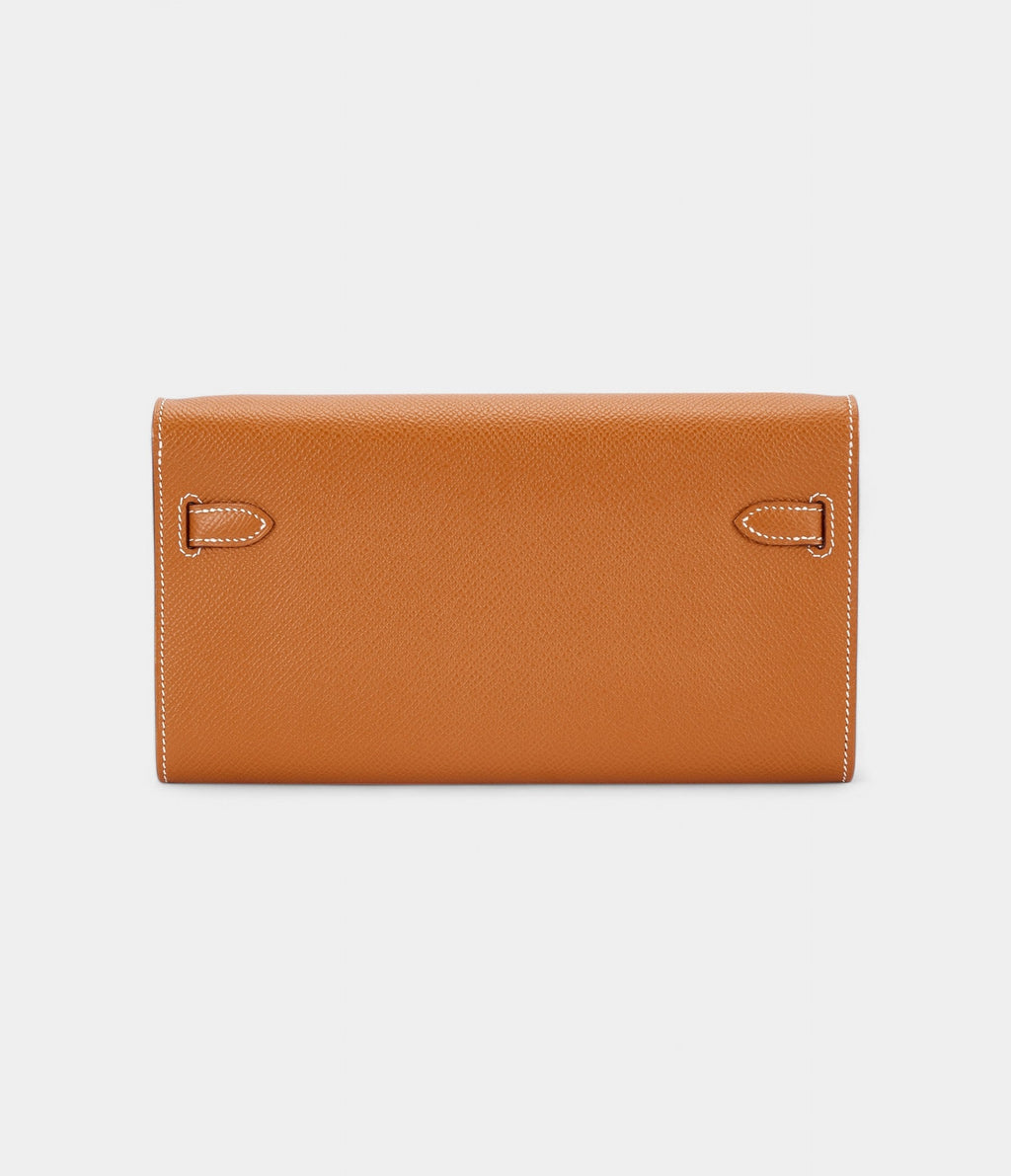 HMKelly Wallet To Go Gold Epsom Leather Palladium Hardware