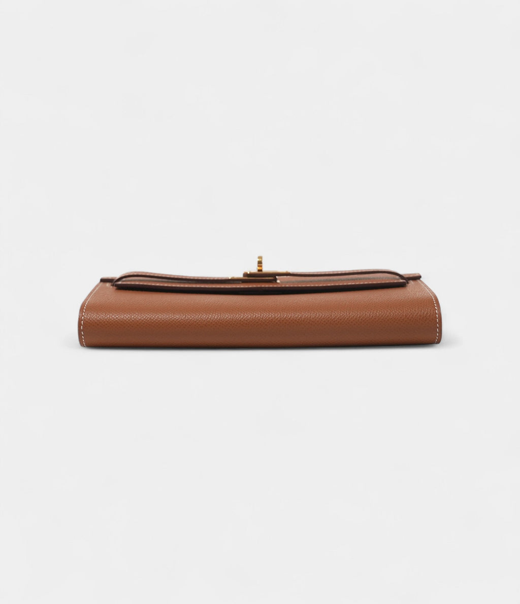 HMKelly Wallet To Go Gold Epsom Palladium Hardware
