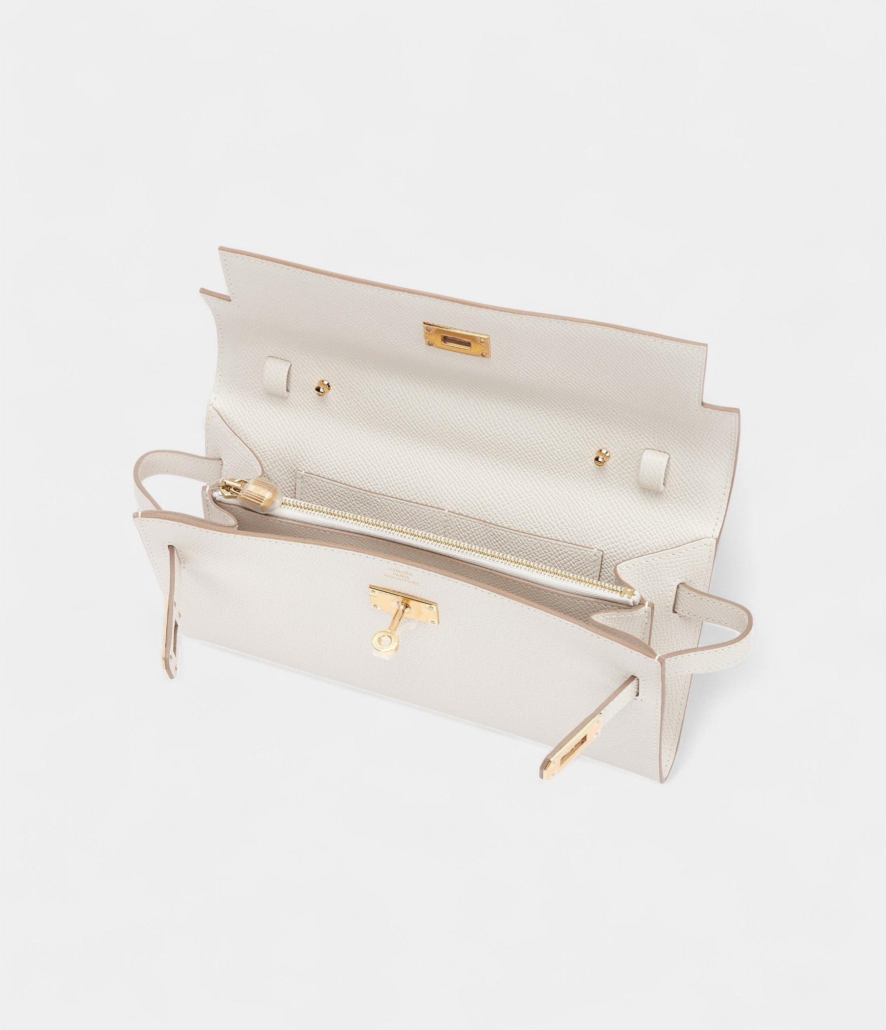 HMKelly Wallet To Go Gris Pale Epsom Palladium Hardware