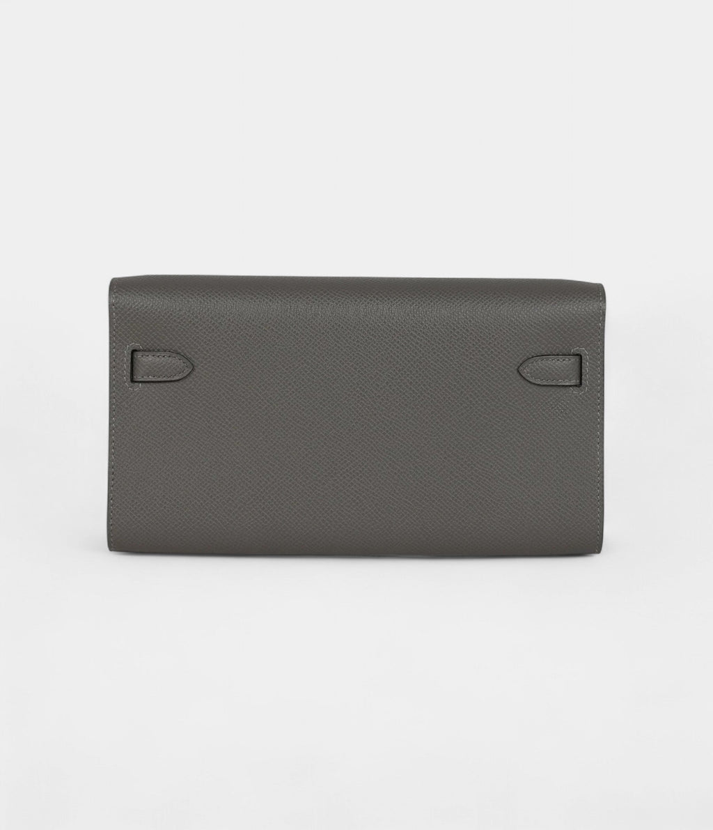 HMKelly Wallet To Go Gris Meyer Epsom Palladium Hardware