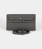 HMKelly Wallet To Go Gris Meyer Epsom Palladium Hardware