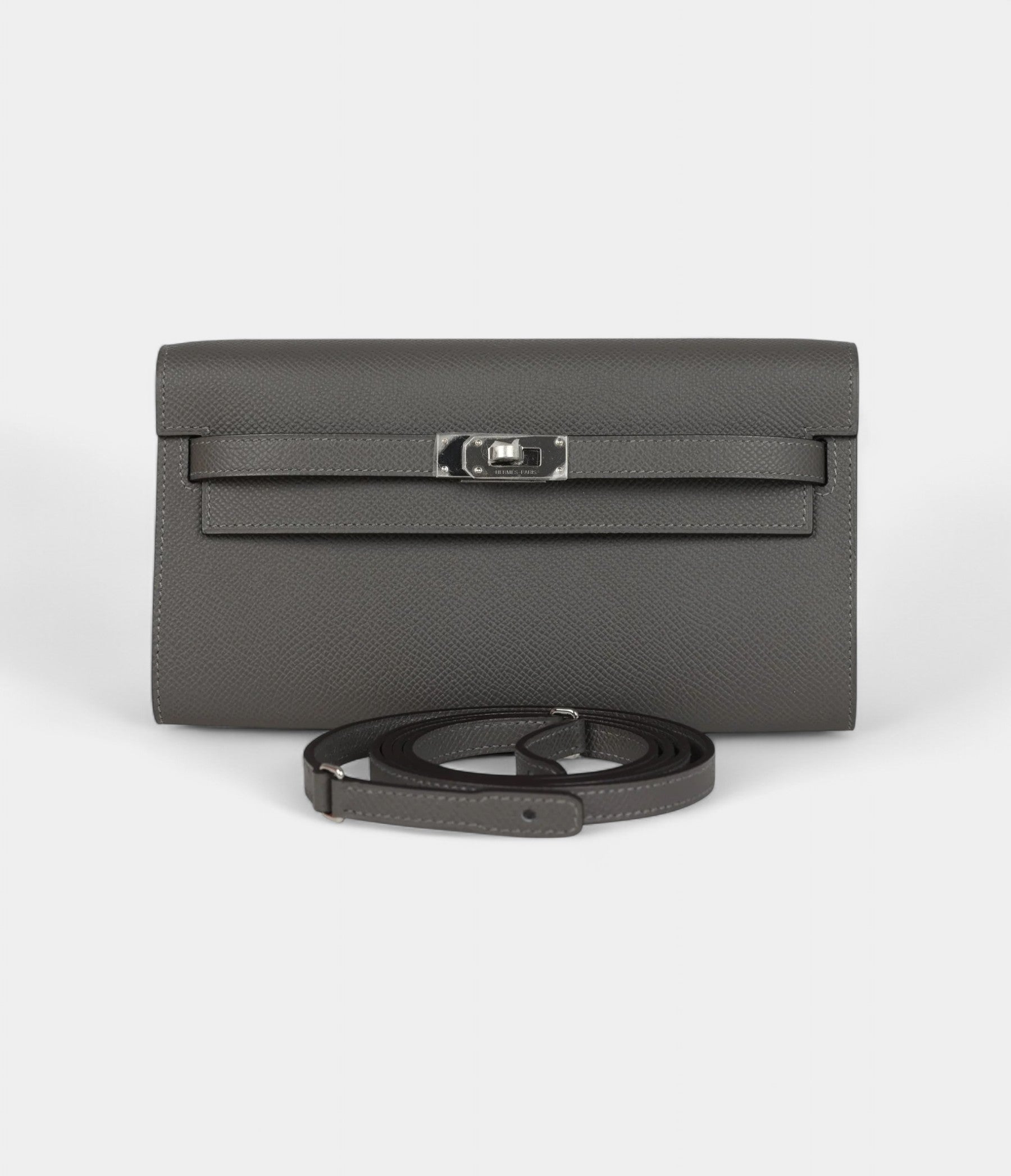 HMKelly Wallet To Go Gris Meyer Epsom Palladium Hardware