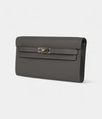 HMKelly Wallet To Go Gris Meyer Epsom Palladium Hardware