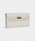 HMKelly Wallet To Go Gris Pale Epsom Gold Hardware