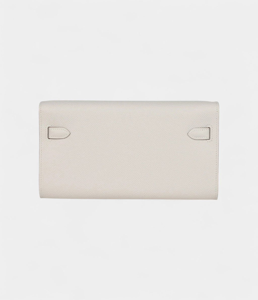 HMKelly Wallet To Go Gris Pale Epsom Gold Hardware