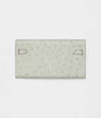 HMKelly Wallet To Go Gris Perle Ostrich Gold Hardware