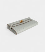 HMKelly Wallet To Go Gris Perle Ostrich Gold Hardware