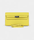 HMKelly Wallet To Go Lime Chevre Palladium Hardware