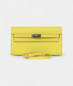 HMKelly Wallet To Go Lime Chevre Palladium Hardware