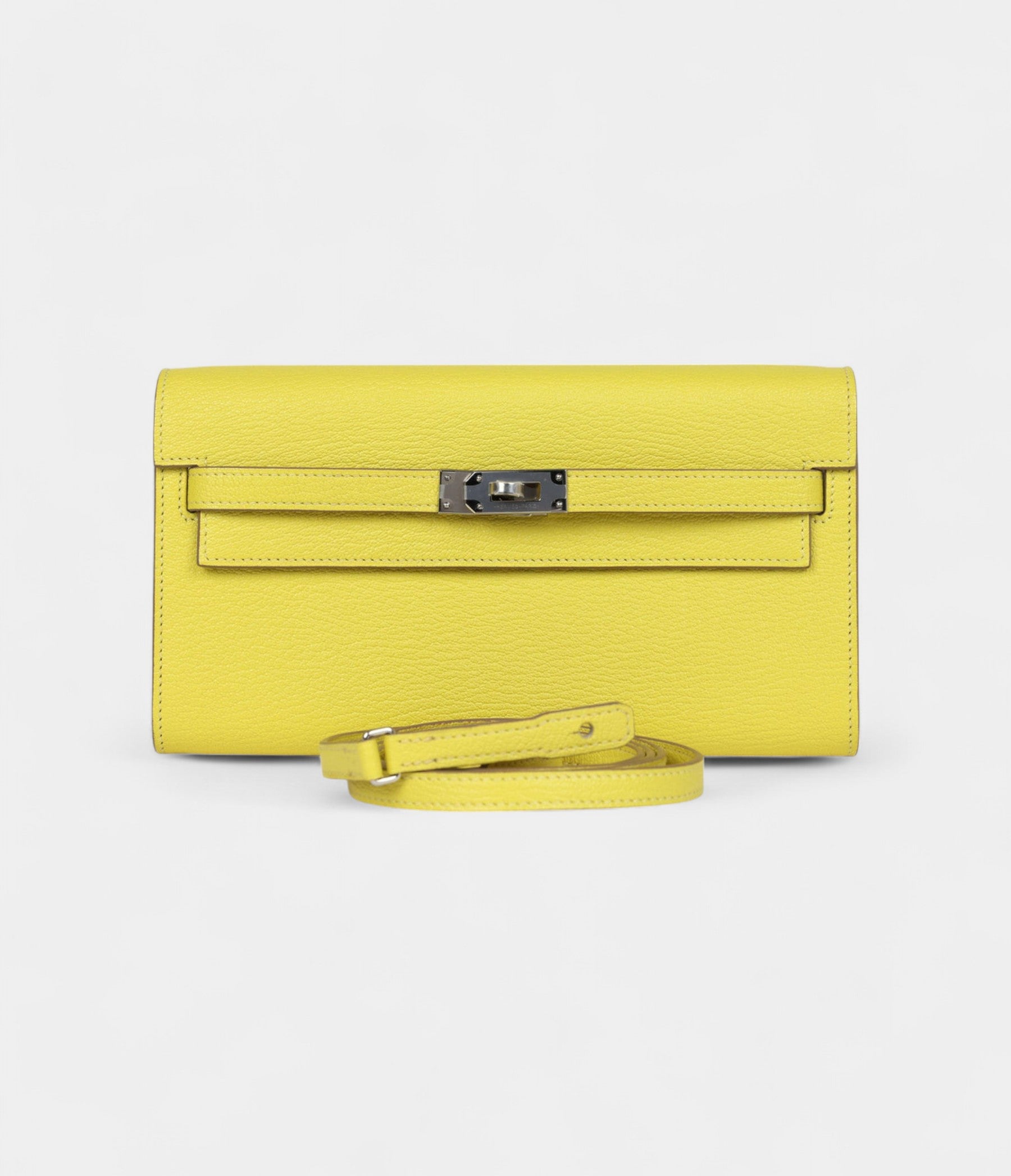 HMKelly Wallet To Go Lime Chevre Palladium Hardware