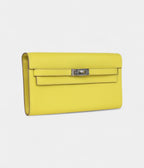 HMKelly Wallet To Go Lime Chevre Palladium Hardware