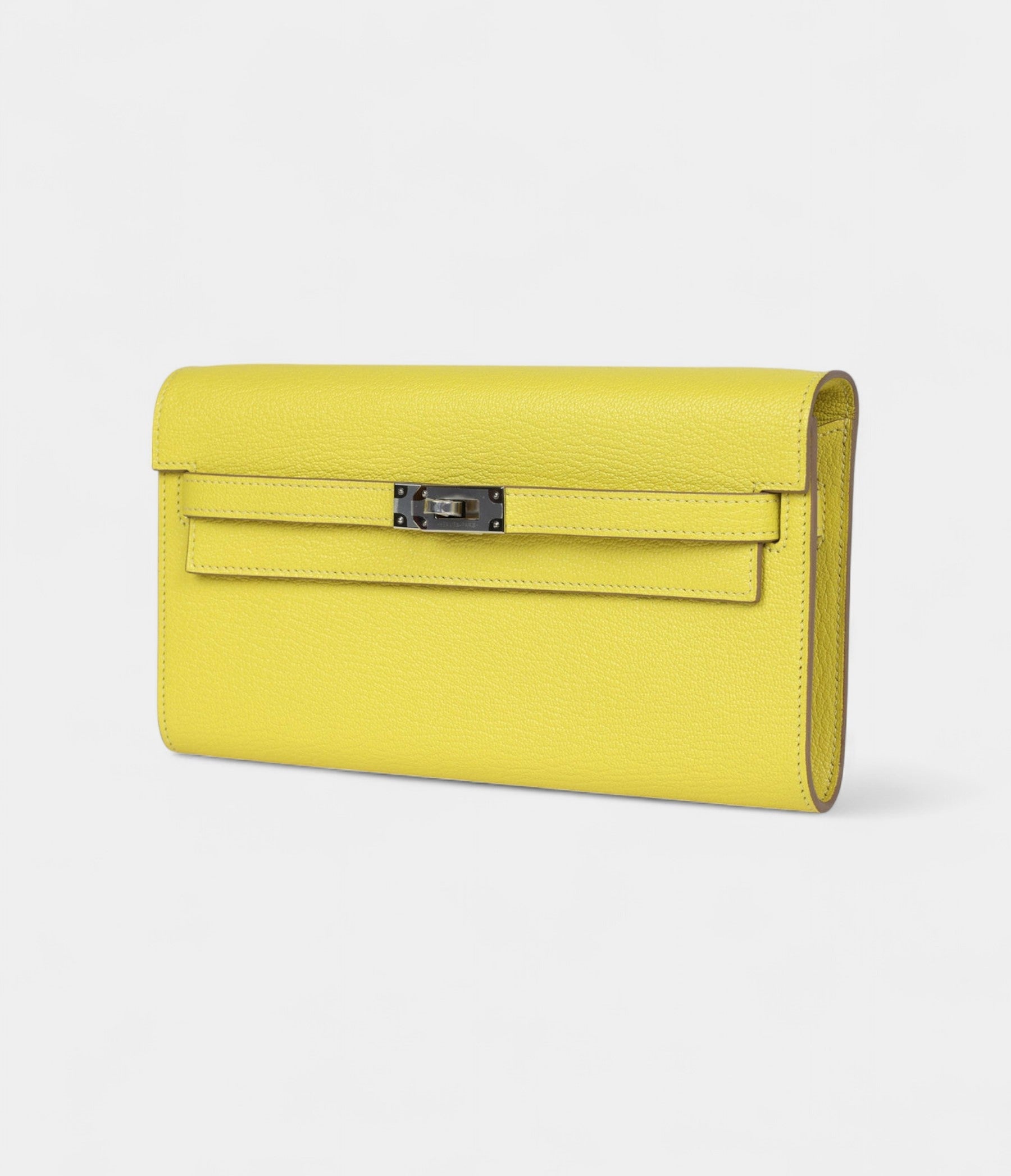 HMKelly Wallet To Go Lime Chevre Palladium Hardware
