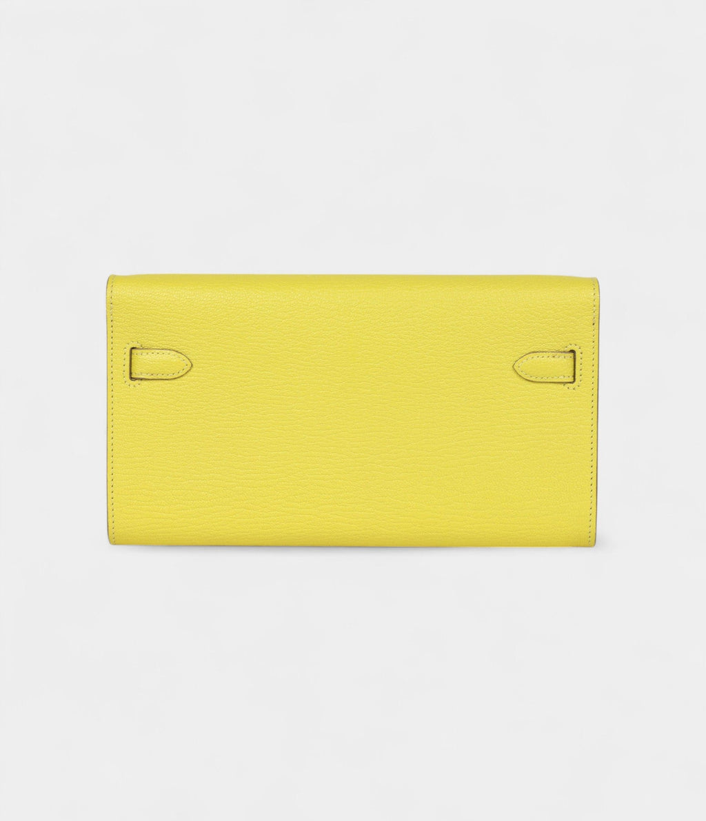 HMKelly Wallet To Go Lime Chevre Palladium Hardware
