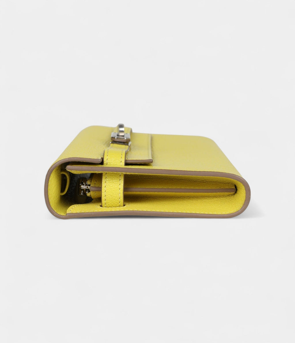 HMKelly Wallet To Go Lime Chevre Palladium Hardware