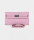 HMKelly Wallet To Go Mauve Sylvestre Epsom Palladium Hardware
