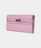 HMKelly Wallet To Go Mauve Sylvestre Epsom Palladium Hardware