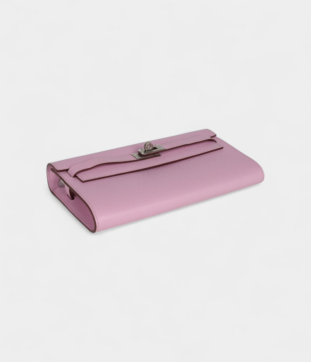 HMKelly Wallet To Go Mauve Sylvestre Epsom Palladium Hardware