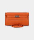 HMKelly Wallet To Go Orange Epsom Palladium Hardware