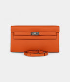 HMKelly Wallet To Go Orange Epsom Palladium Hardware