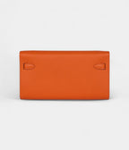 HMKelly Wallet To Go Orange Epsom Palladium Hardware