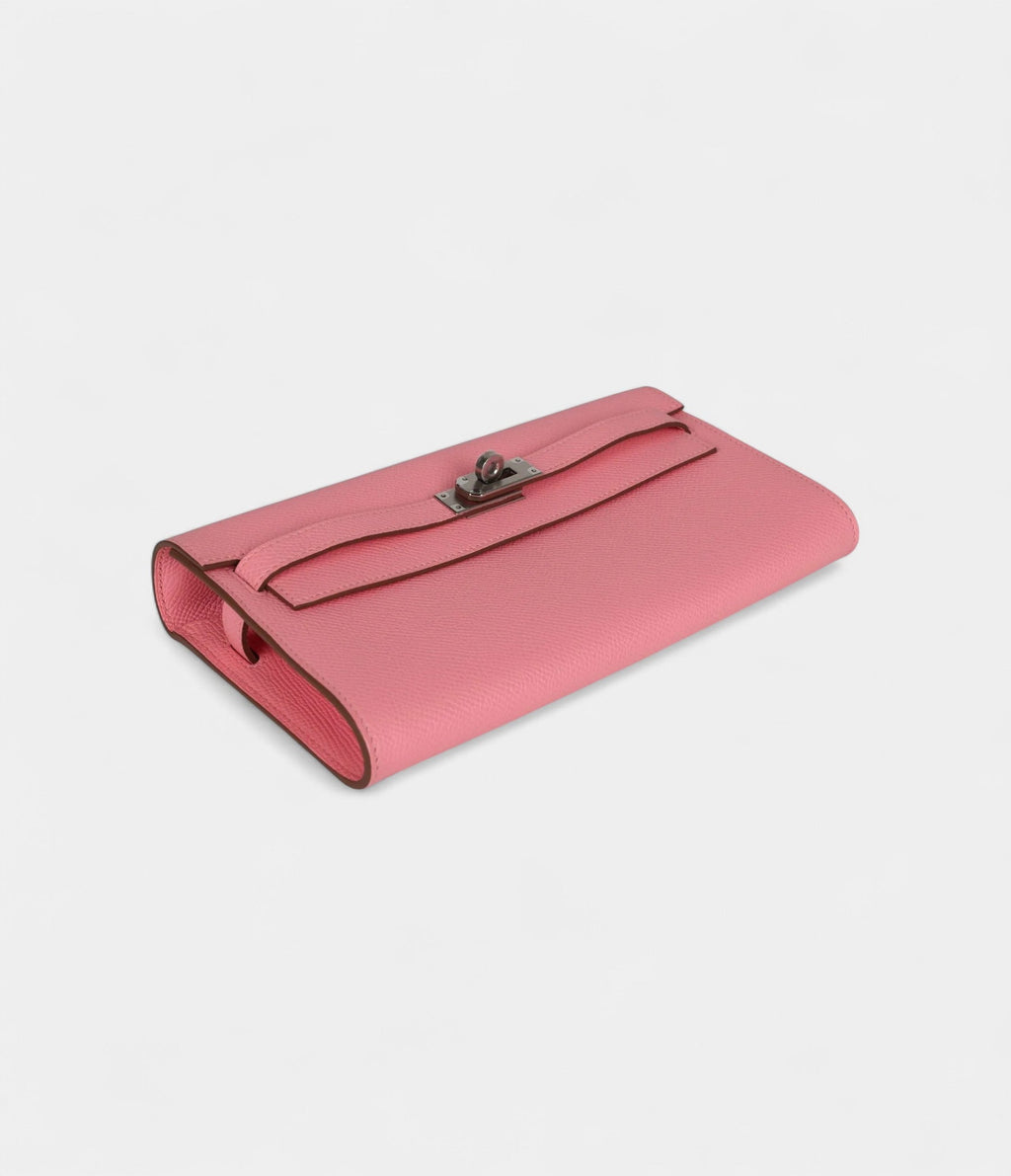 HMKelly Wallet To Go Rose Confetti Epsom Palladium Hardware