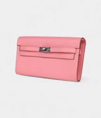 HMKelly Wallet To Go Rose Confetti Epsom Palladium Hardware