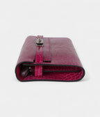 HMKelly Wallet To Go Rose Pourpre Shiny Alligator Palladium Hardware
