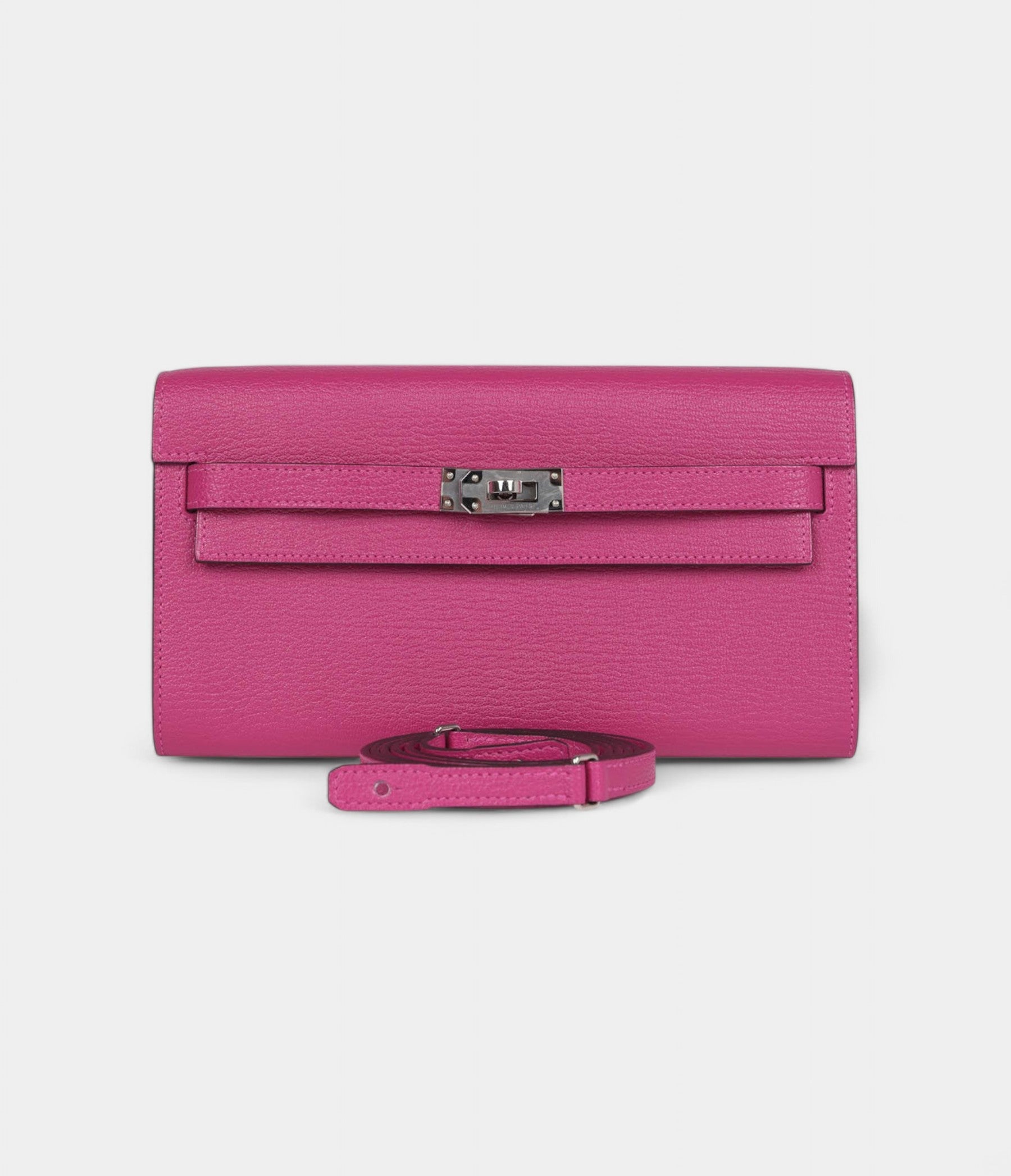 HMKelly Wallet To Go Rose Purple Chevre Palladium Hardware