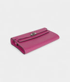 HMKelly Wallet To Go Rose Purple Chevre Palladium Hardware