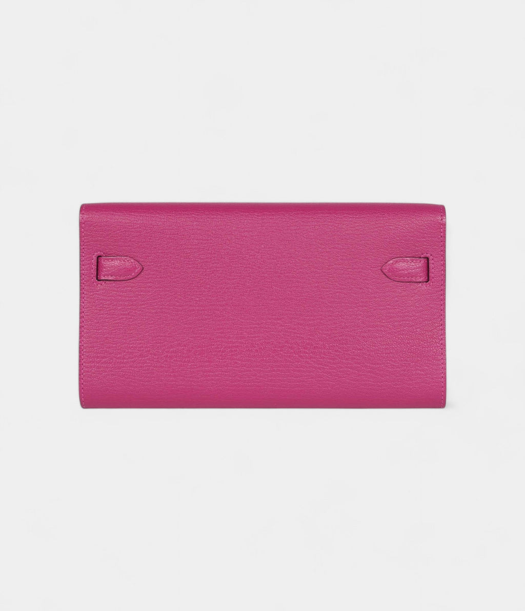 HMKelly Wallet To Go Rose Purple Chevre Palladium Hardware
