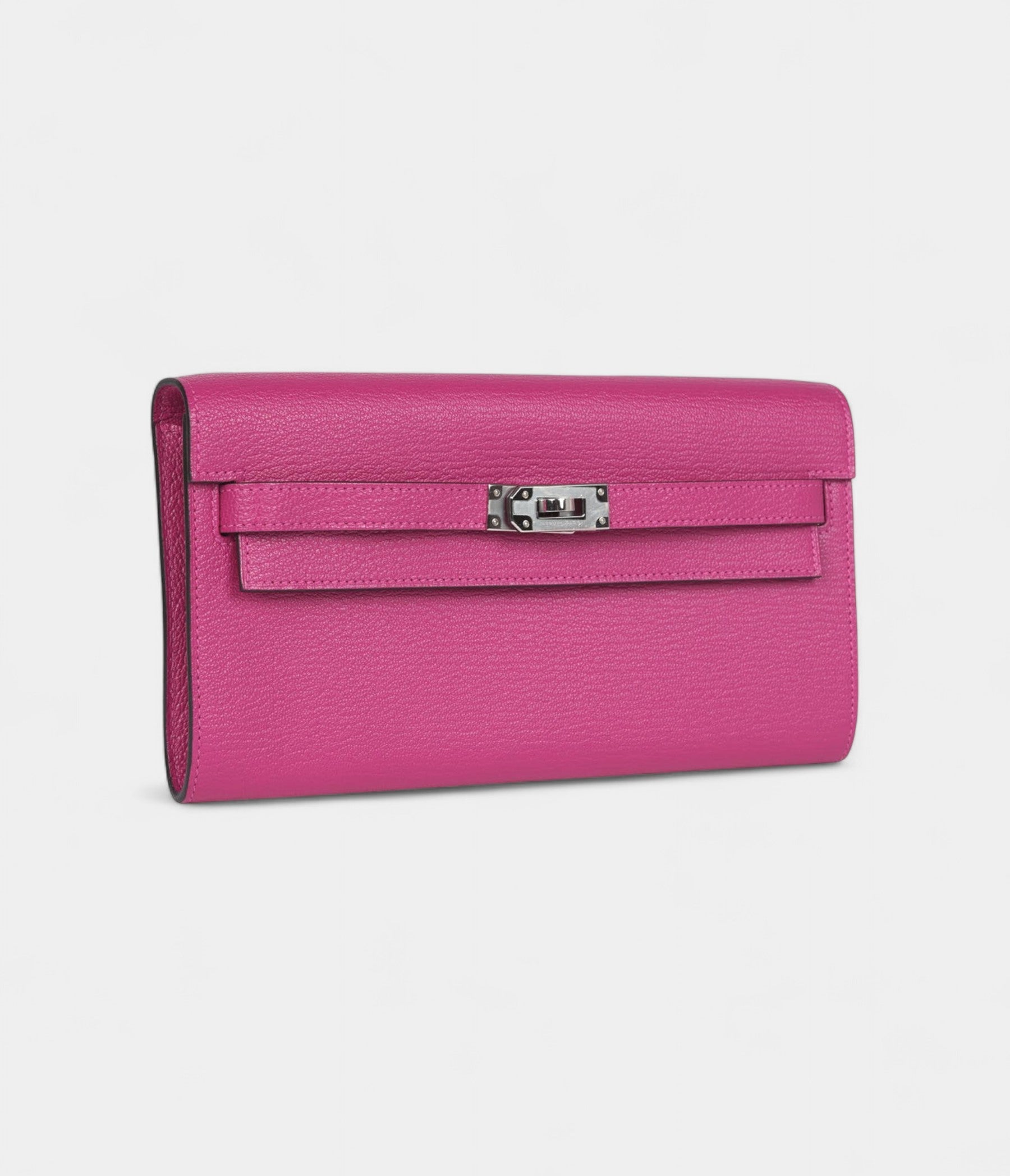 HMKelly Wallet To Go Rose Purple Chevre Palladium Hardware