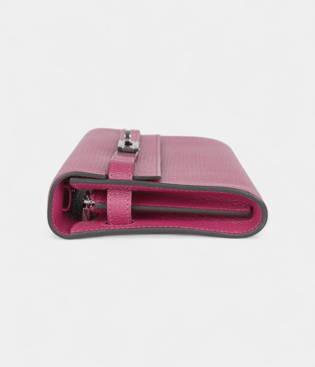HMKelly Wallet To Go Rose Purple Chevre Palladium Hardware