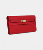 HMKelly Wallet To Go Rouge De Coeur Epsom Gold Hardware