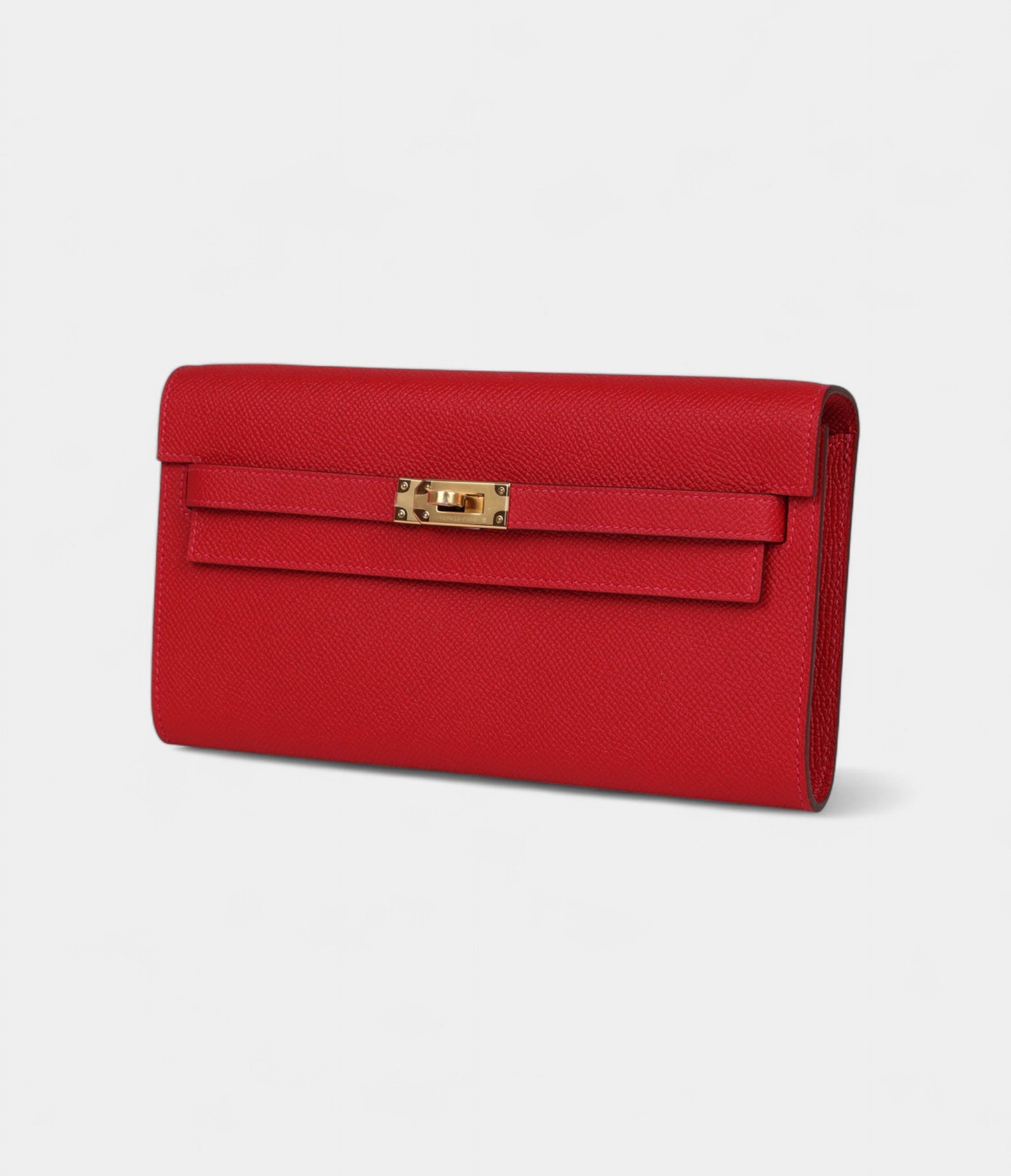 HMKelly Wallet To Go Rouge De Coeur Epsom Gold Hardware