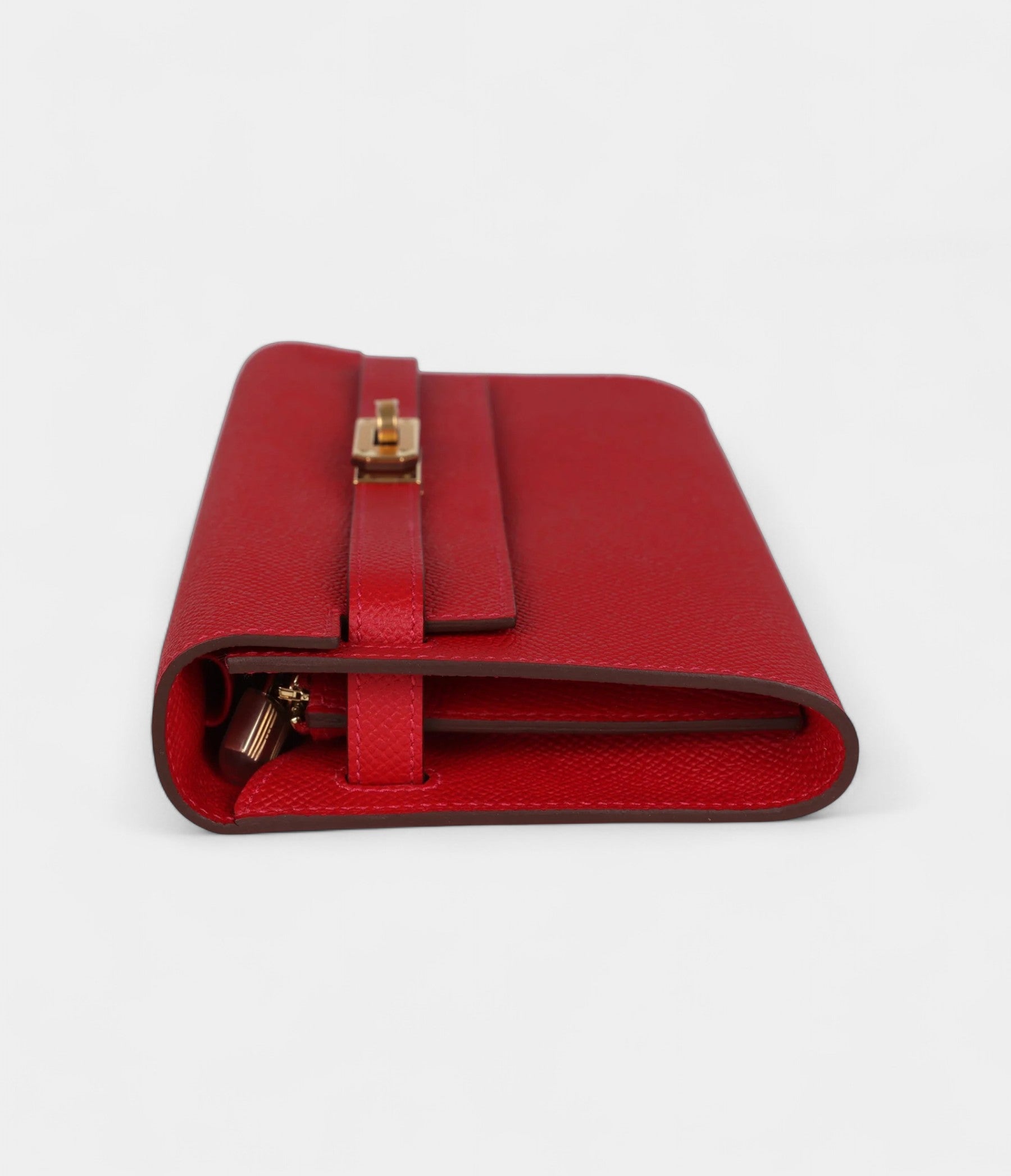 HMKelly Wallet To Go Rouge De Coeur Epsom Gold Hardware