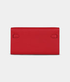 HMKelly Wallet To Go Rouge De Coeur Epsom Gold Hardware